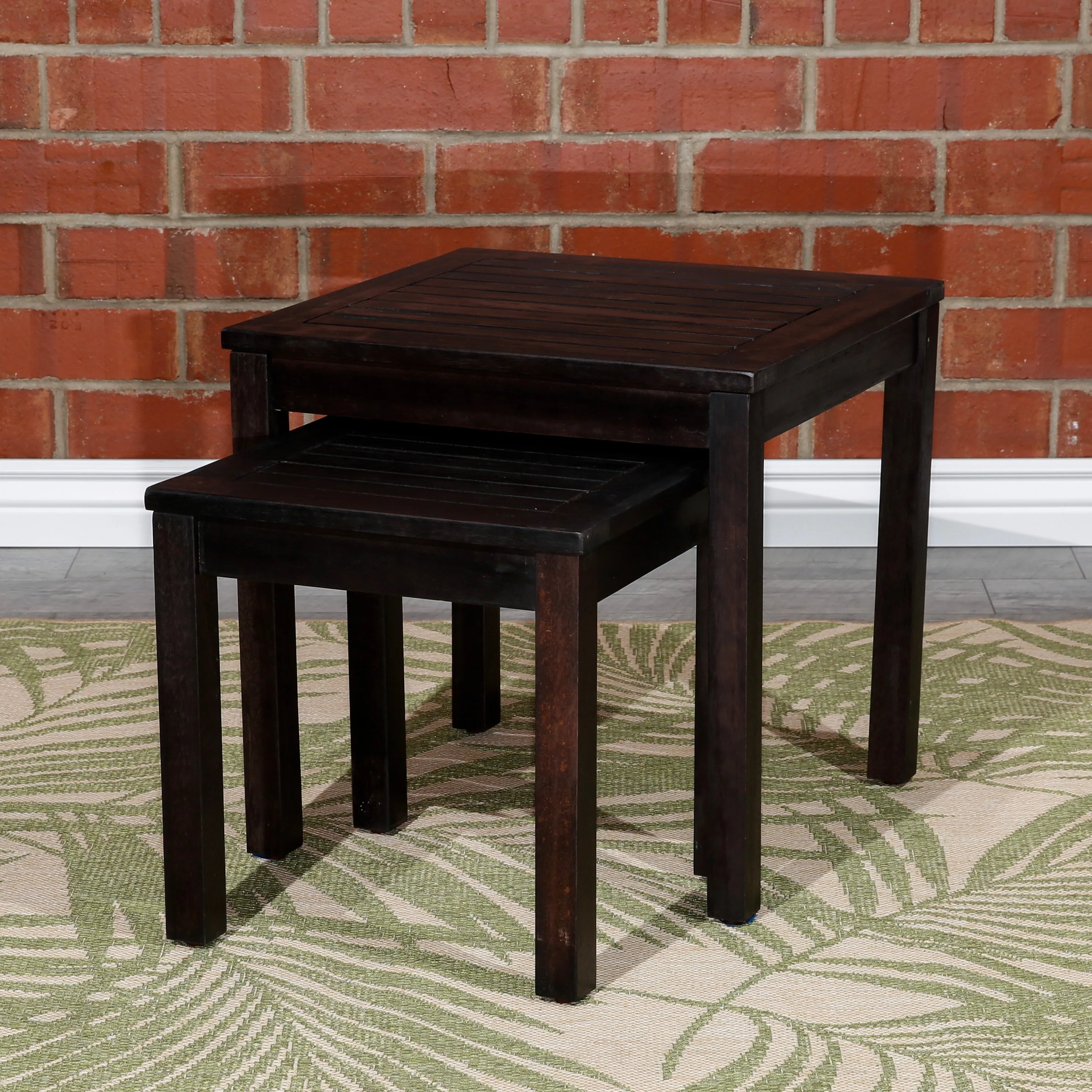 2-Piece Eucalyptus Nesting Table Set, Espresso