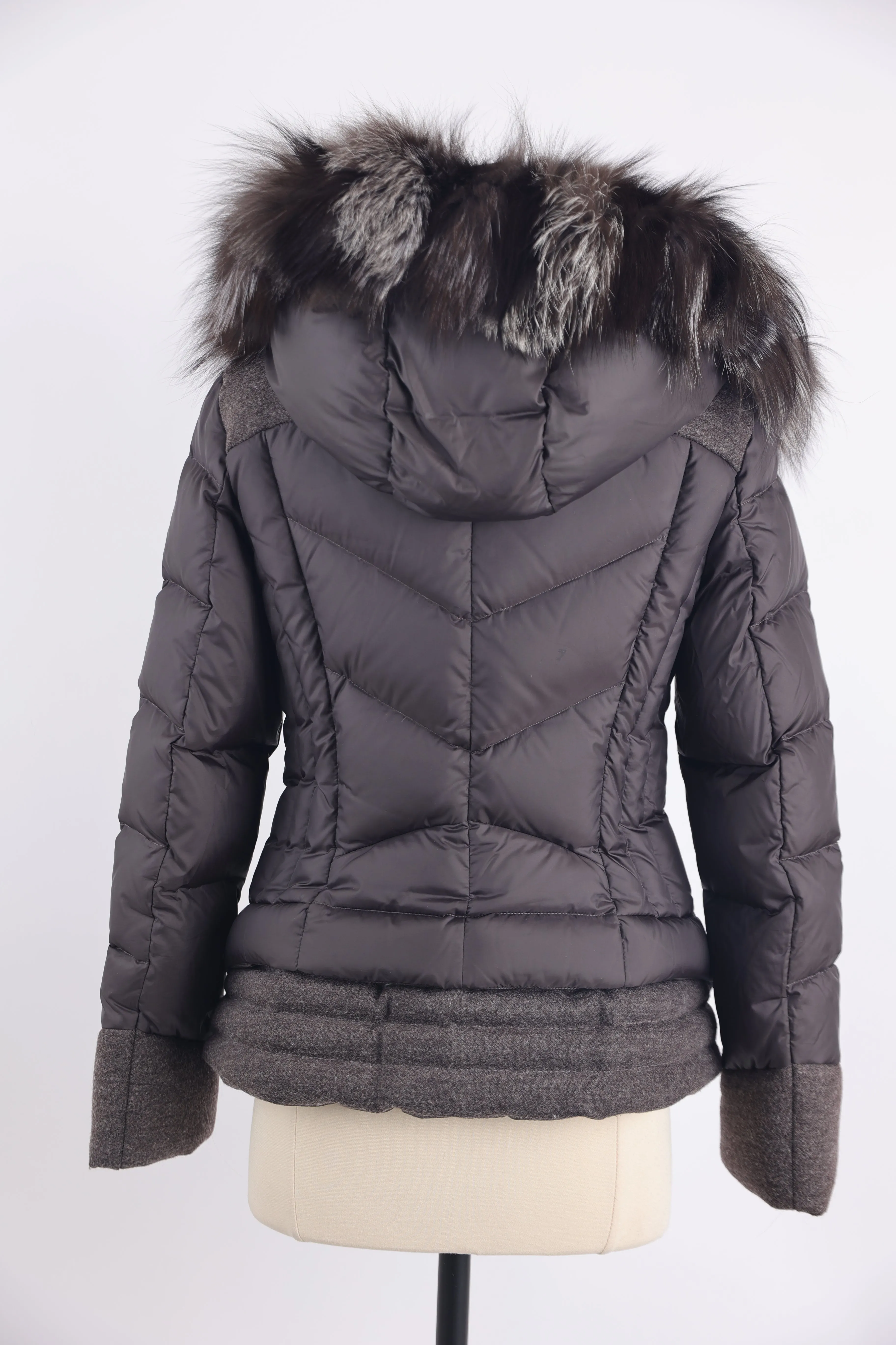 Down Puffer Jacket W/ Fur hood & Wool Trim