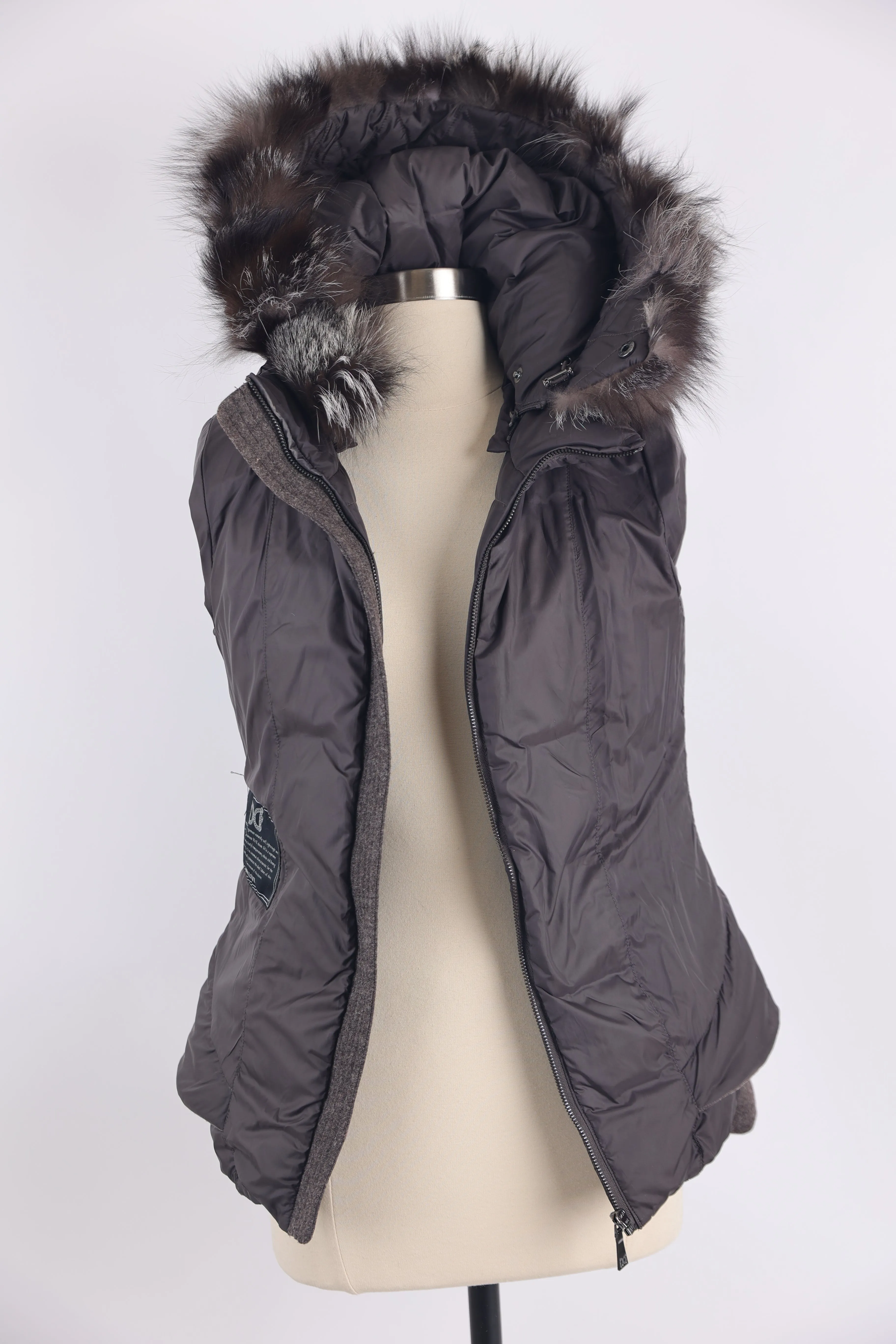 Down Puffer Jacket W/ Fur hood & Wool Trim