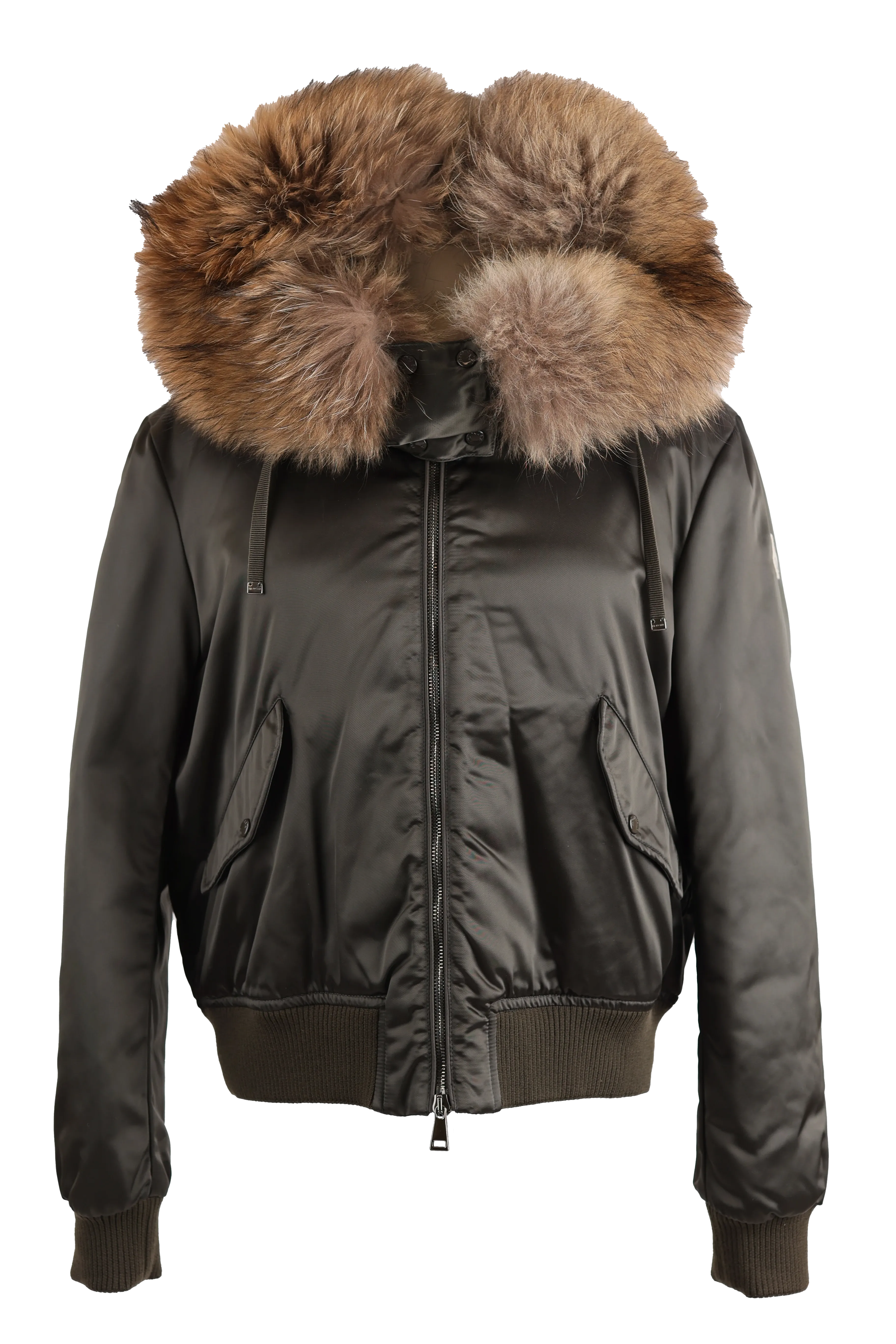 Eulimene Down Bomber Jacket w/ Real Fur Hood