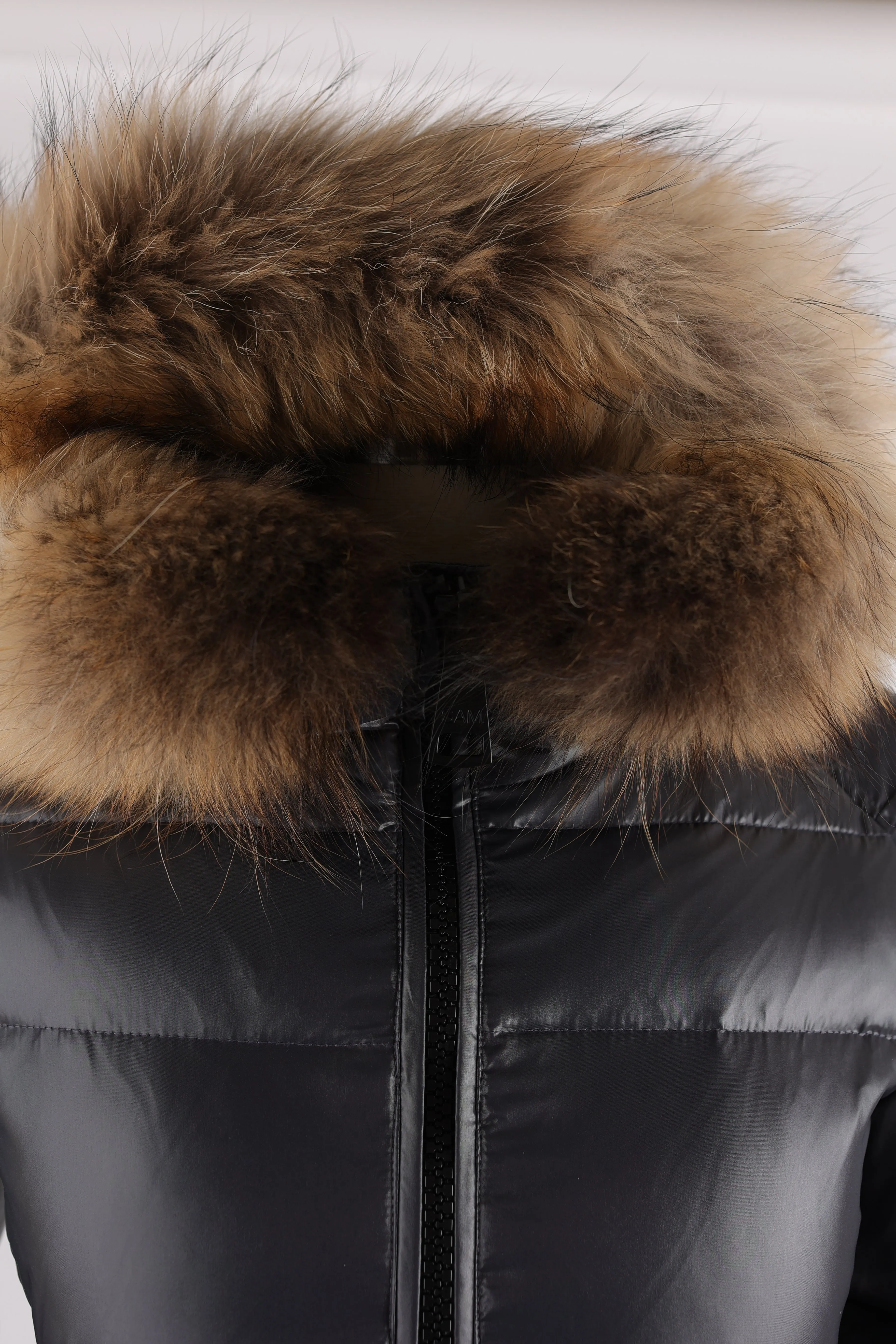 Fur Hooded Down Puffer Jacket