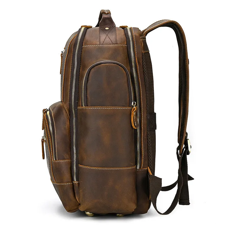 Leather Backpack 15.6" Laptop Backpack Travel Weekend Daypack Rucksack