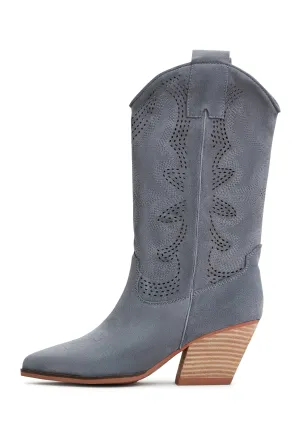 Suede Cowboy Boots Mariana - Grey