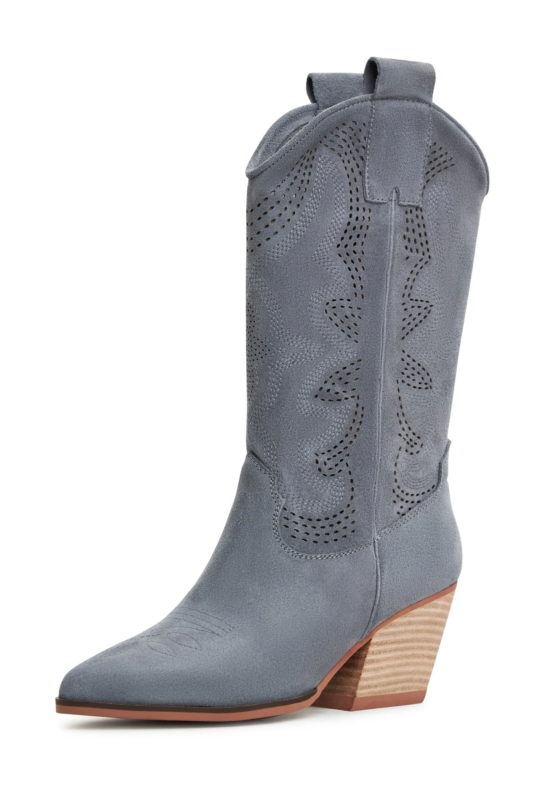 Suede Cowboy Boots Mariana - Grey