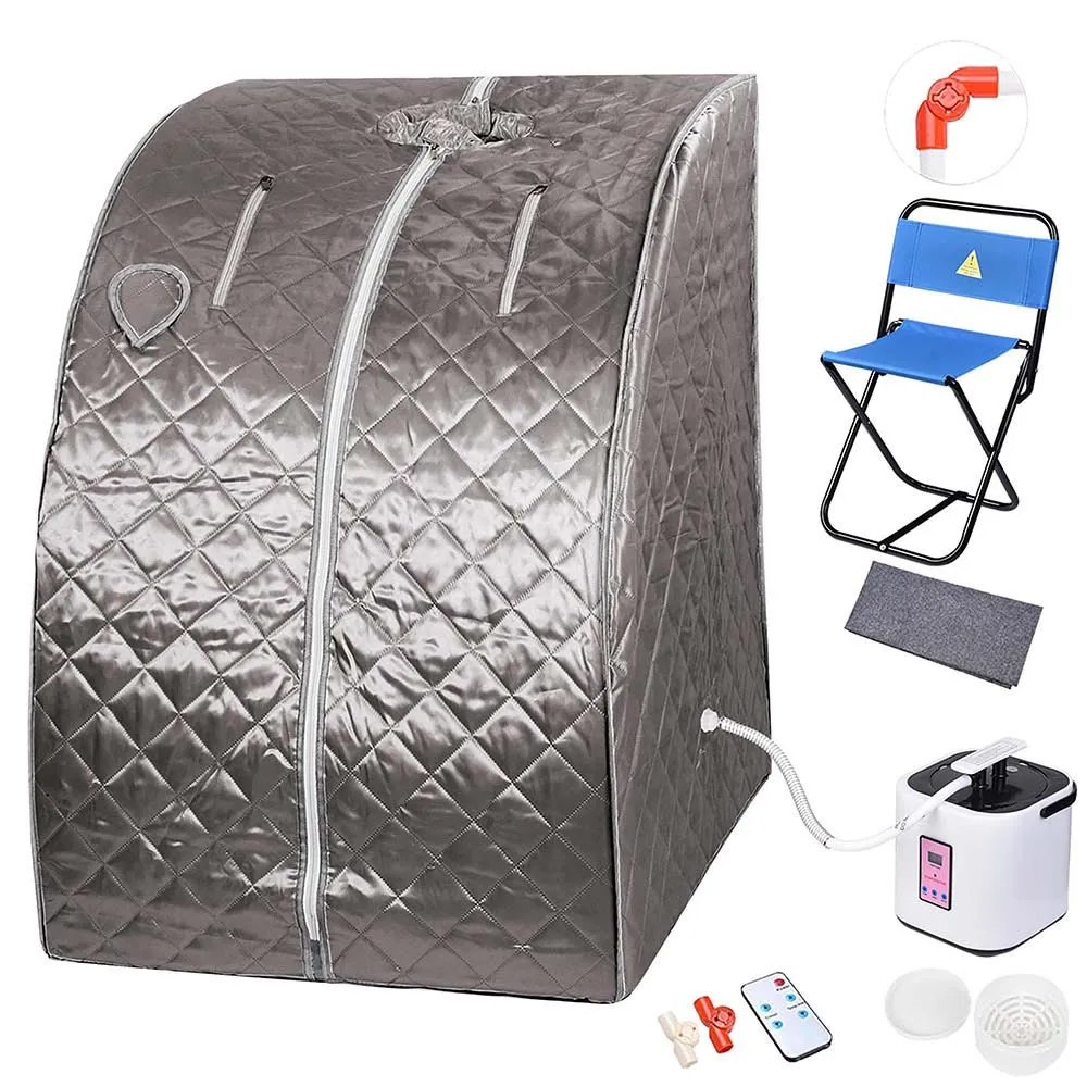 TheLAShop Portable Sauna Tent Steam SPA w/ Chair Remote 2L