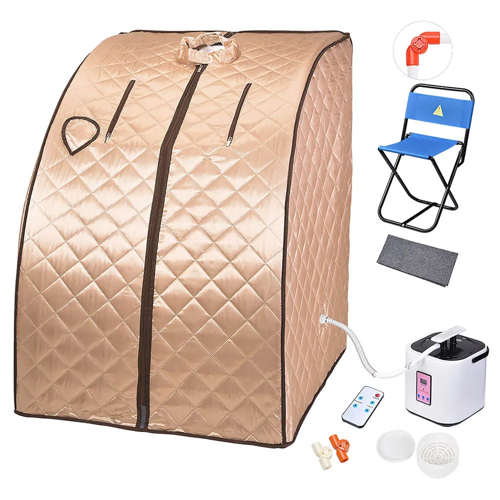 TheLAShop Portable Sauna Tent Steam SPA w/ Chair Remote 2L