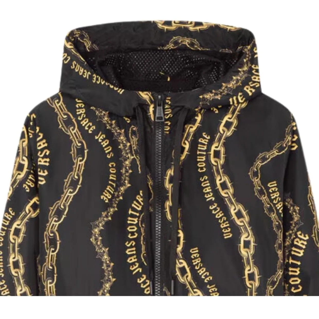 Versace Jeans Couture Chain Couture Black & Gold Windbreaker Jacket