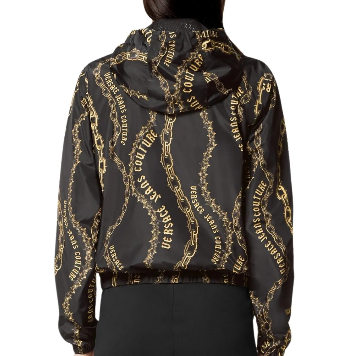 Versace Jeans Couture Chain Couture Black & Gold Windbreaker Jacket